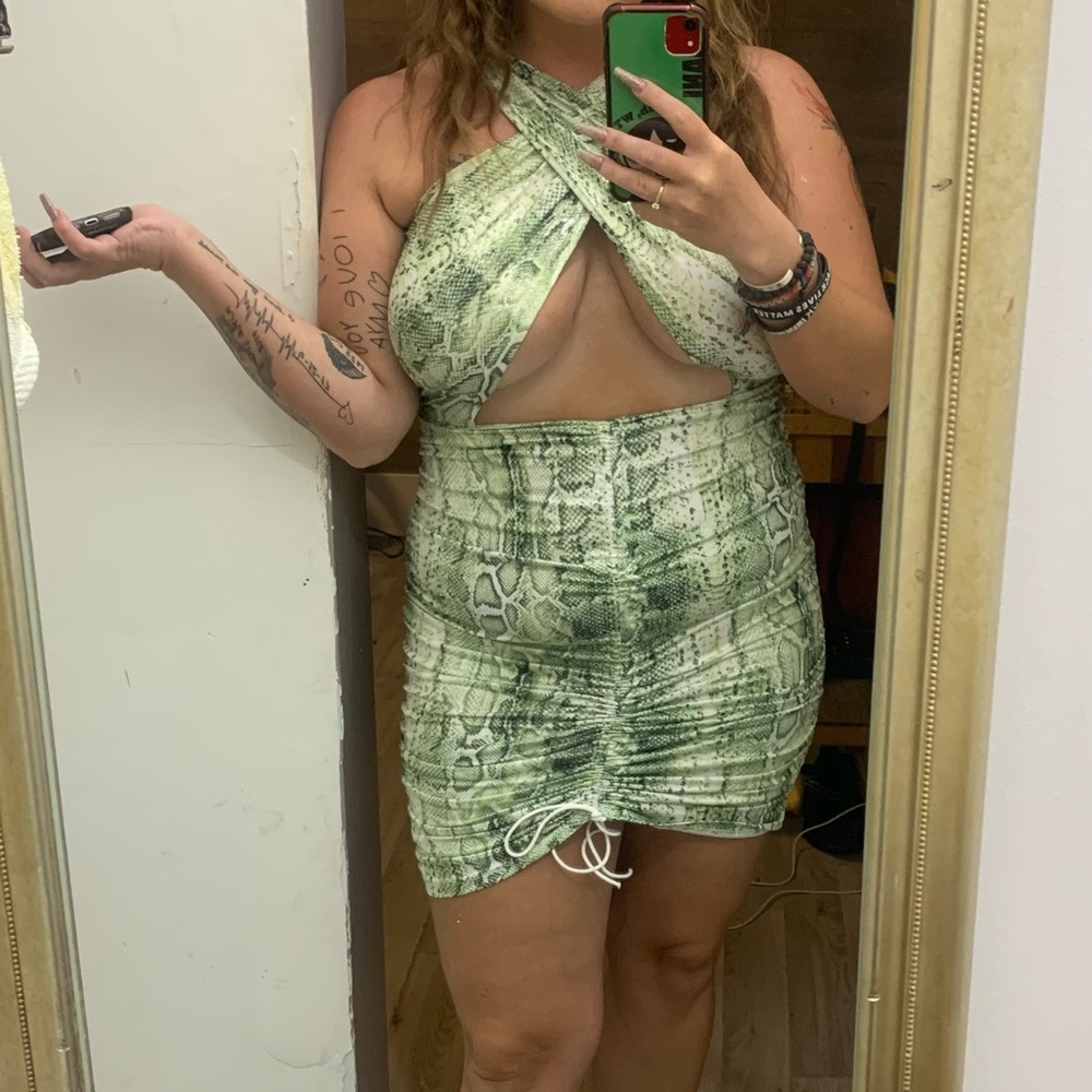 Shein snake-print dress